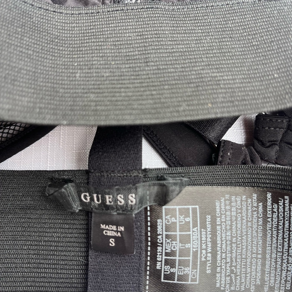 Guess Black Solid Cups, Mesh Outside Bralette, El… - image 5